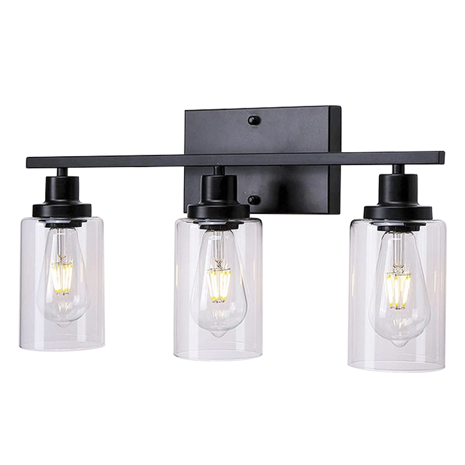 GBruno 3-Light Wall Sconce With Clear Glass Shades