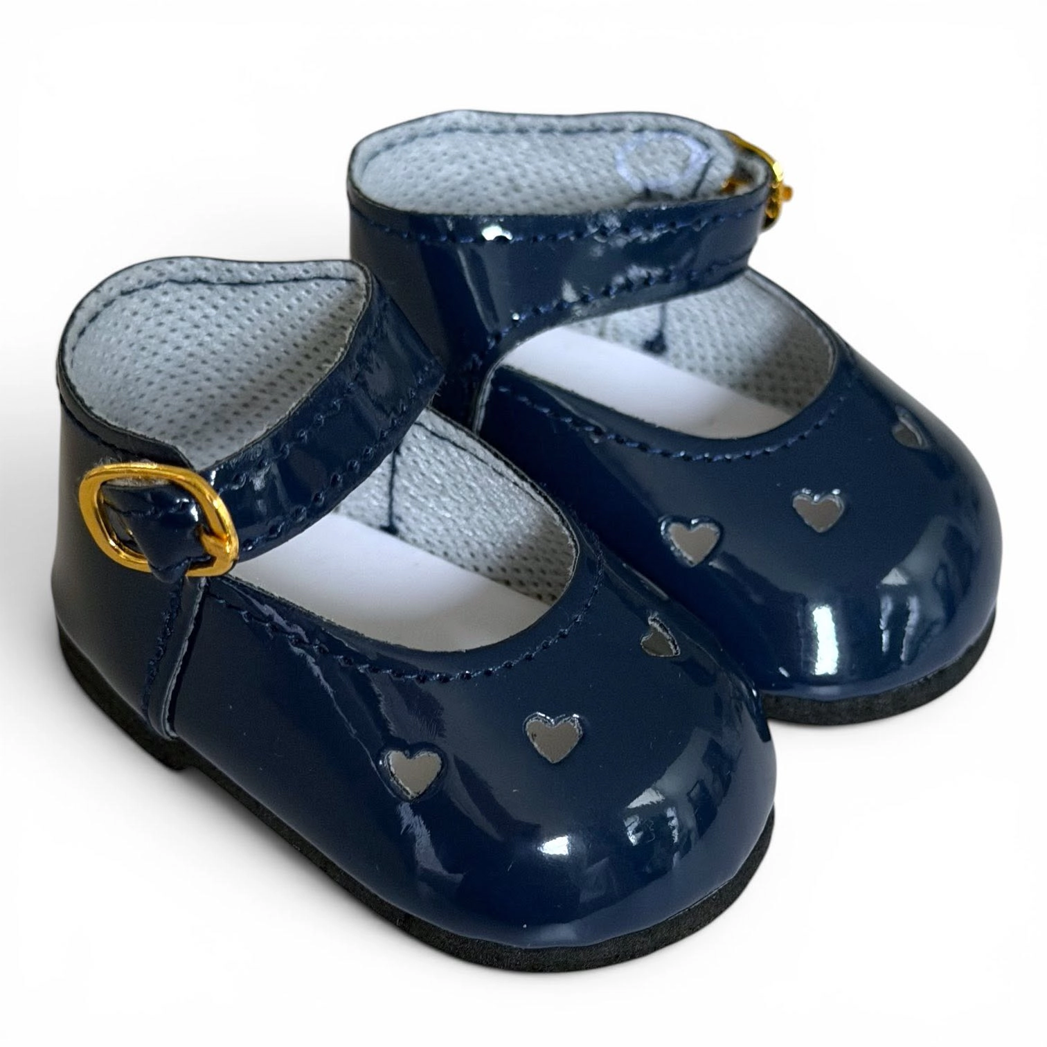 MBD® Girl Doll Navy Blue Heart Mary Janes Fits 18 Inch Fashion Girl Dolls