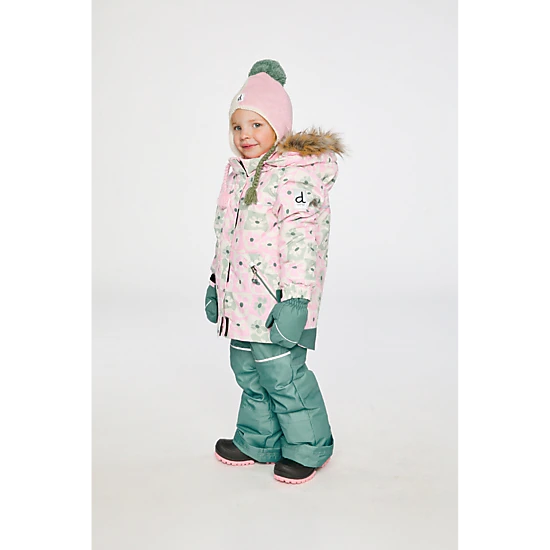 Deux par Deux Girls Retro Print Two Piece Discover Snowsuit with Hooded Jacket and Snow Pants