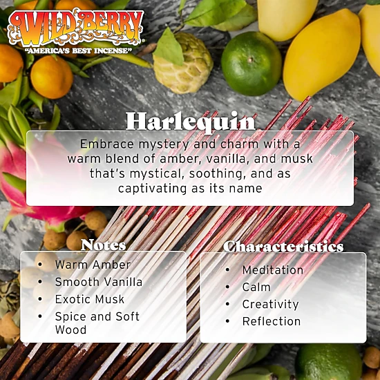 Wild Berry Harlequin Hand-Dipped Incense Sticks, 100 Count 11