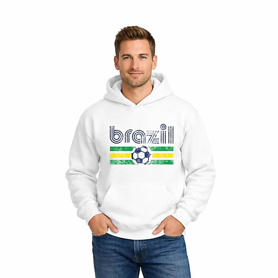 Simply Sage Market - Men's Graphic Hoodie - Brazil Soccer Flag