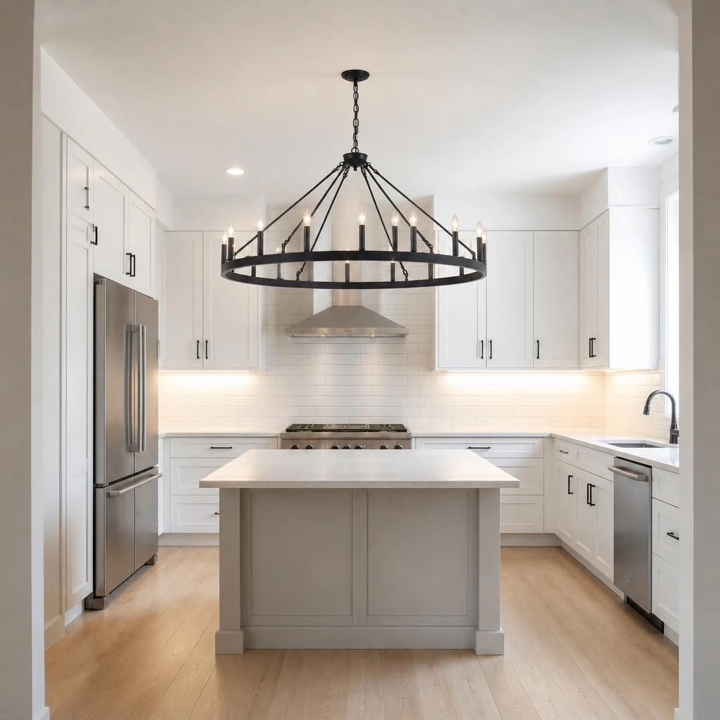 ELEMENT ACE Modern Round Iron Flush Mount Ceiling Light