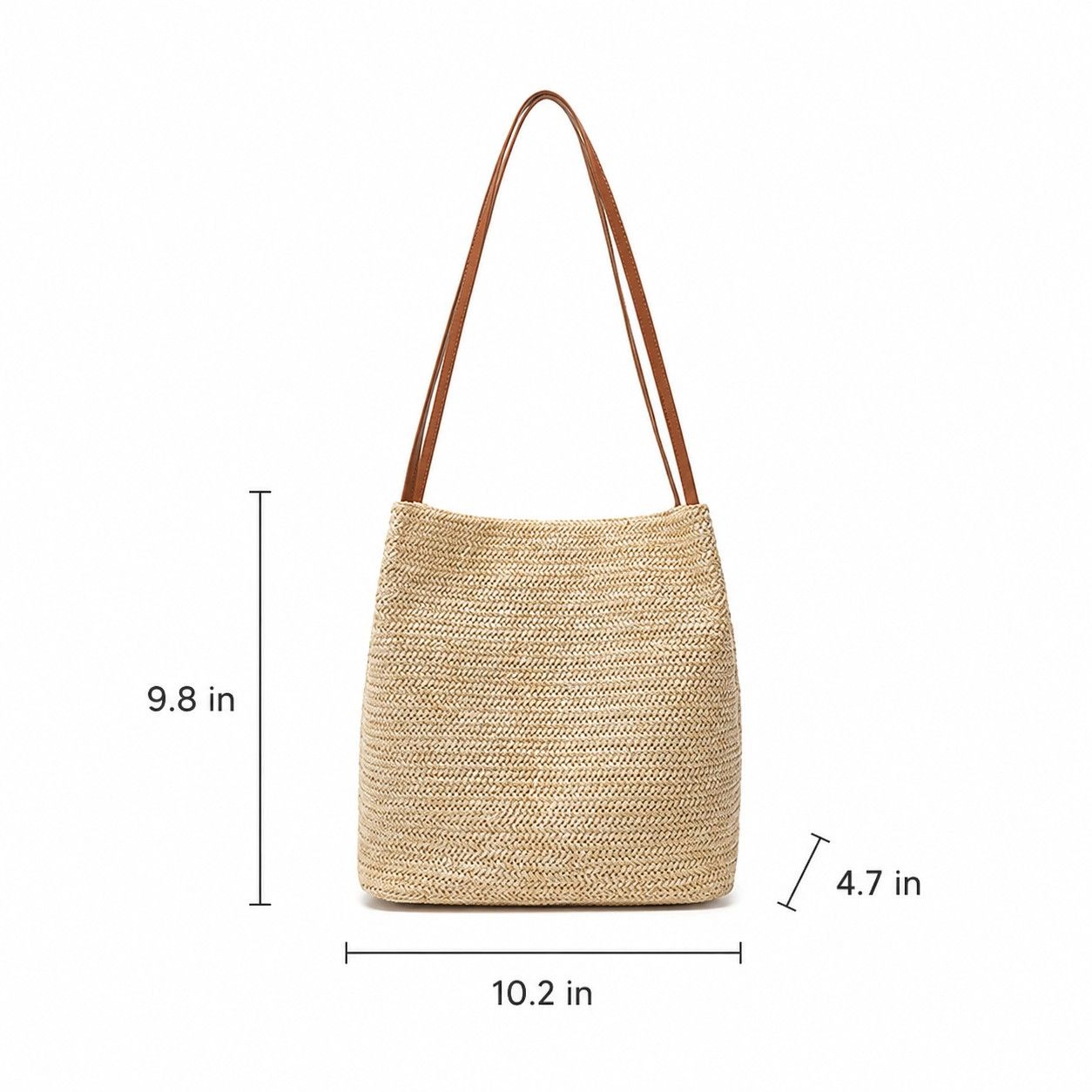 Alilang Women's Woven Look Bucket Shoulder Bag with Magnetic Closure and Long Strap