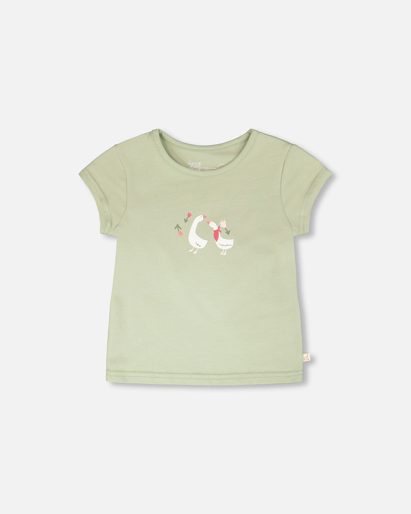 Deux par Deux Girls Organic Cotton Jersey Goose Graphic T-Shirt