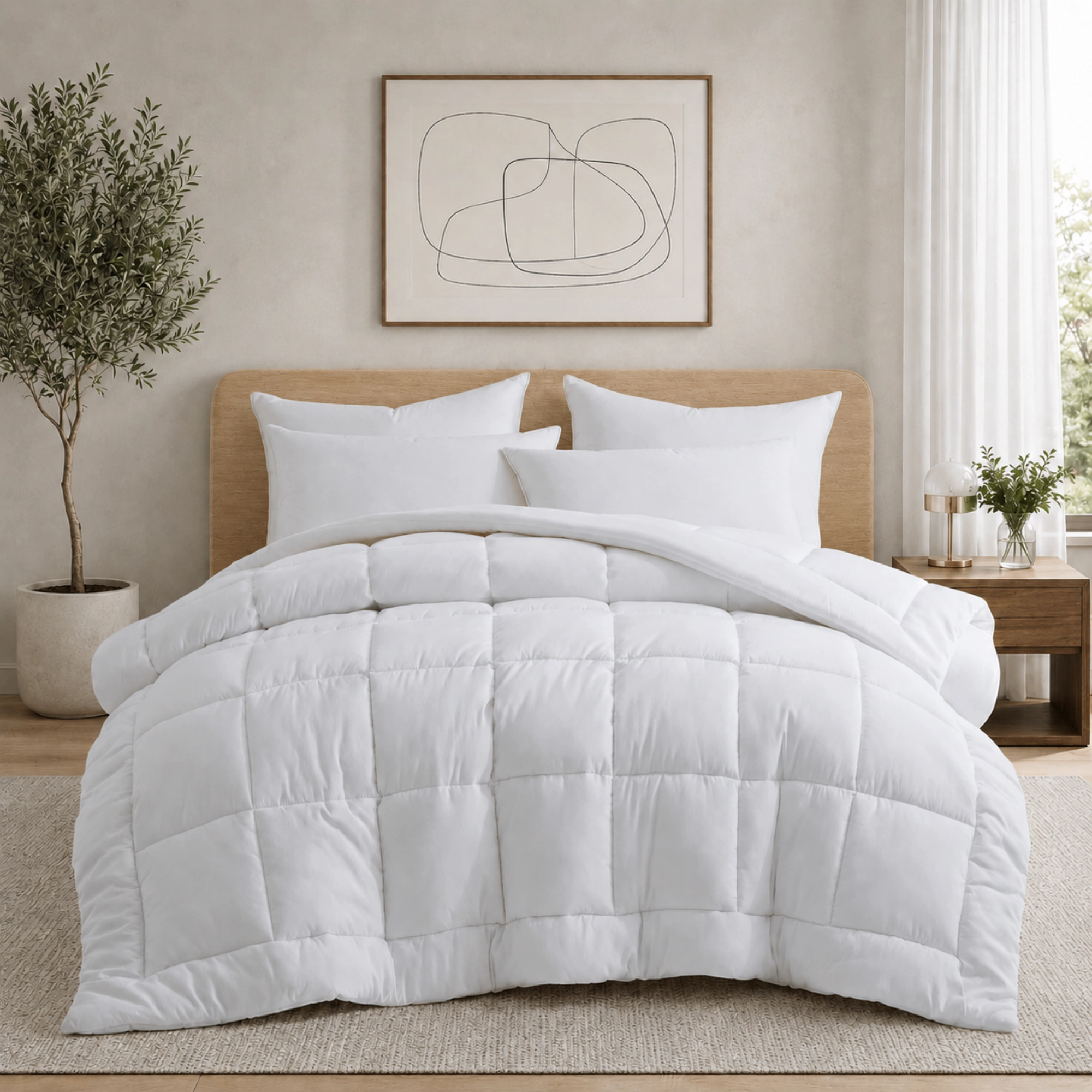 PEACENEST Warm Winter Down Alternative Comforter Cozy Duvet Insert