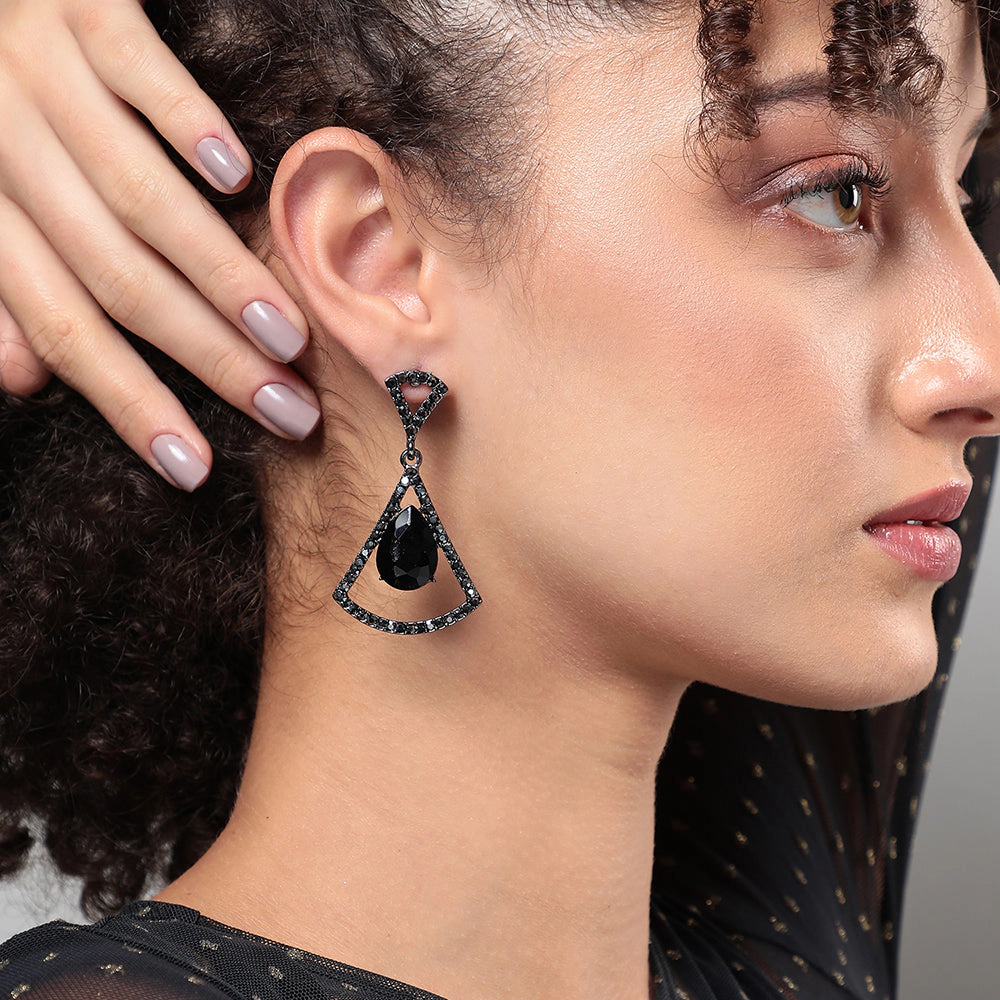 SOHI Women's Stone Bow Drop Earrings