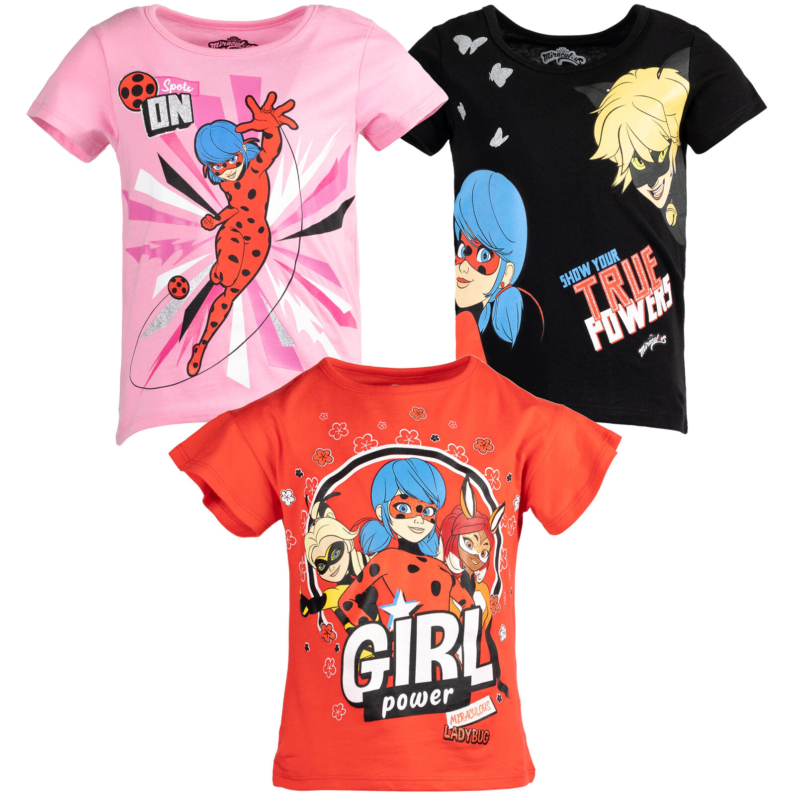 Miraculous Girls' 3-Pack T-Shirts