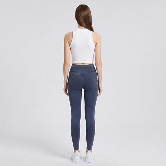 Anna-Kaci Women's High Waist Seamless Leggings with Ribbed Waistband and Contour Detail