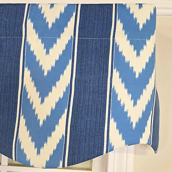 RLF Home 100% Cotton Sonar Provance  Fully lined Windows Rod Pocket Valance 50" x 15"  Blue