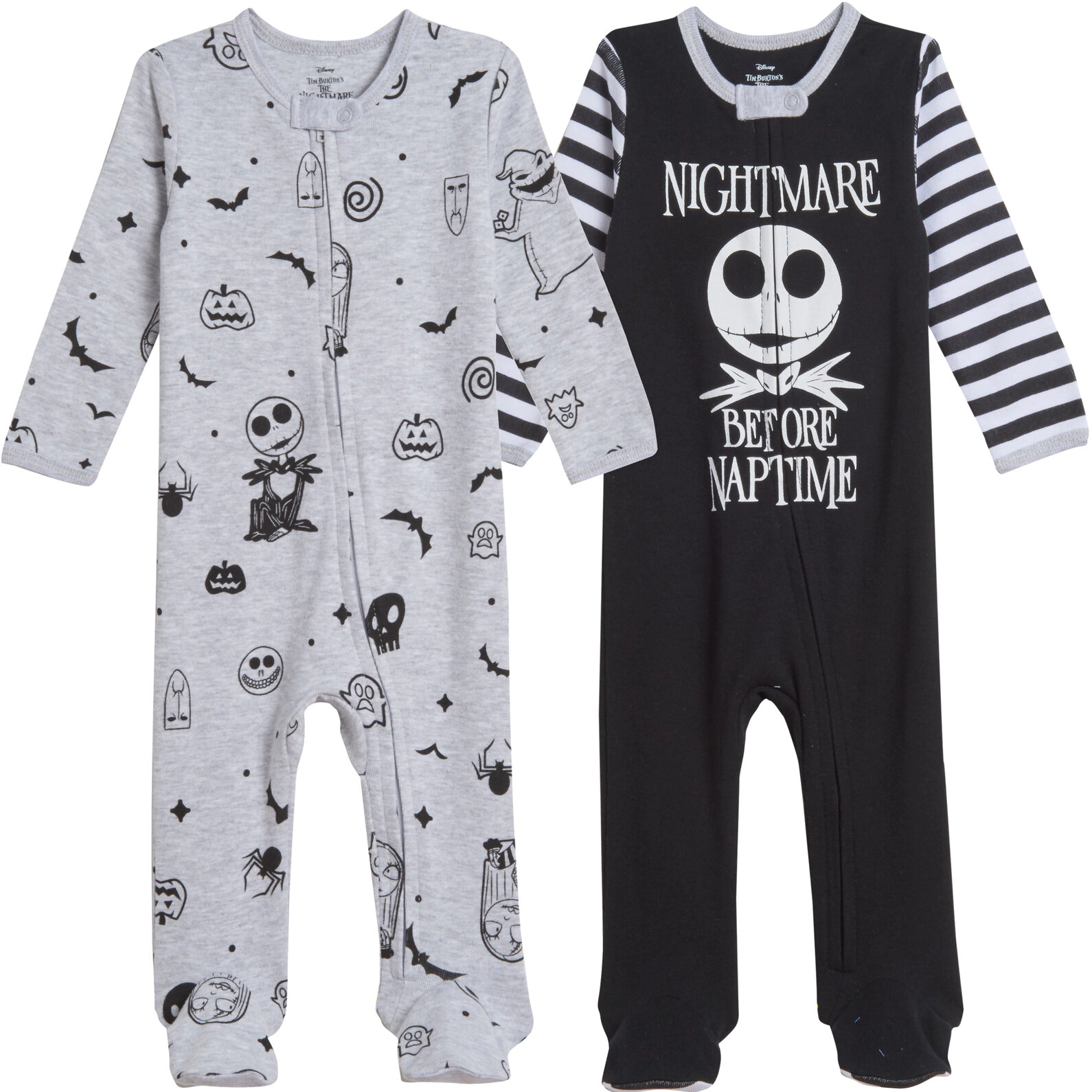 Disney Nightmare Before Christmas Baby Boys' 2-Pack Footed Sleep and Play