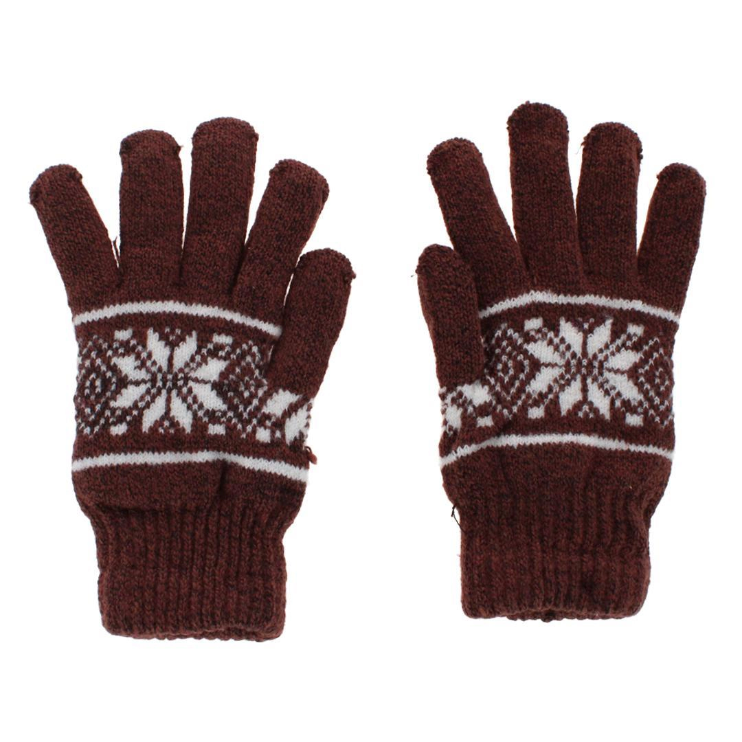 CTM® Men's Snowflake Pattern Knit Winter Gloves