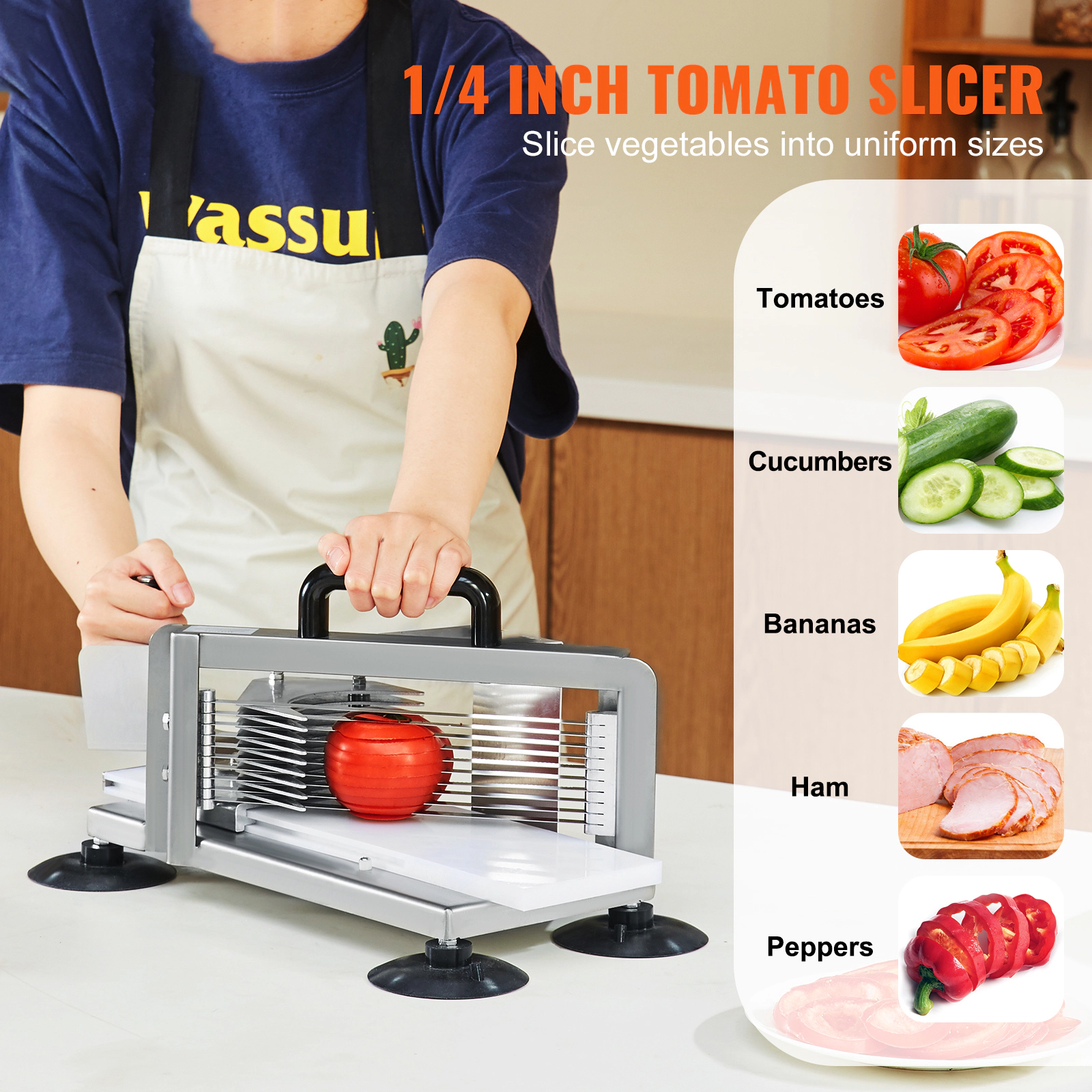 HONGGE Commercial Tomato Slicer Tomato Cutter Slicer Stainless Steel Heavy Duty Tomato Slicer Machine Manual Tomato