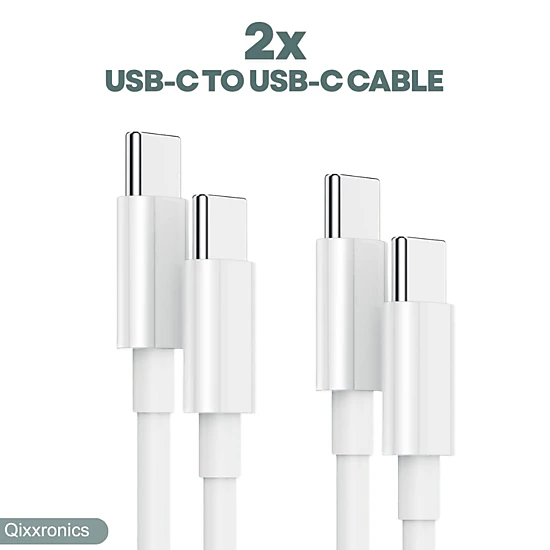 Qixxronics 2PCSUSB-C to USB-C Cable, 3FT Charging & Data Sync Cable for Samsung Galaxy, Z Flip, Z Fold, USBC Devices
