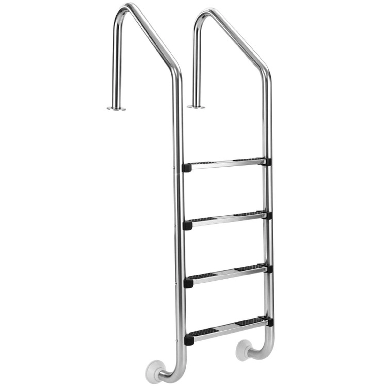 SUGIFT Silver 4-Step Inground Pool Ladder with 2 Handrails and Non-Slip Pedals 68.5-in H 440-lb User Capacity