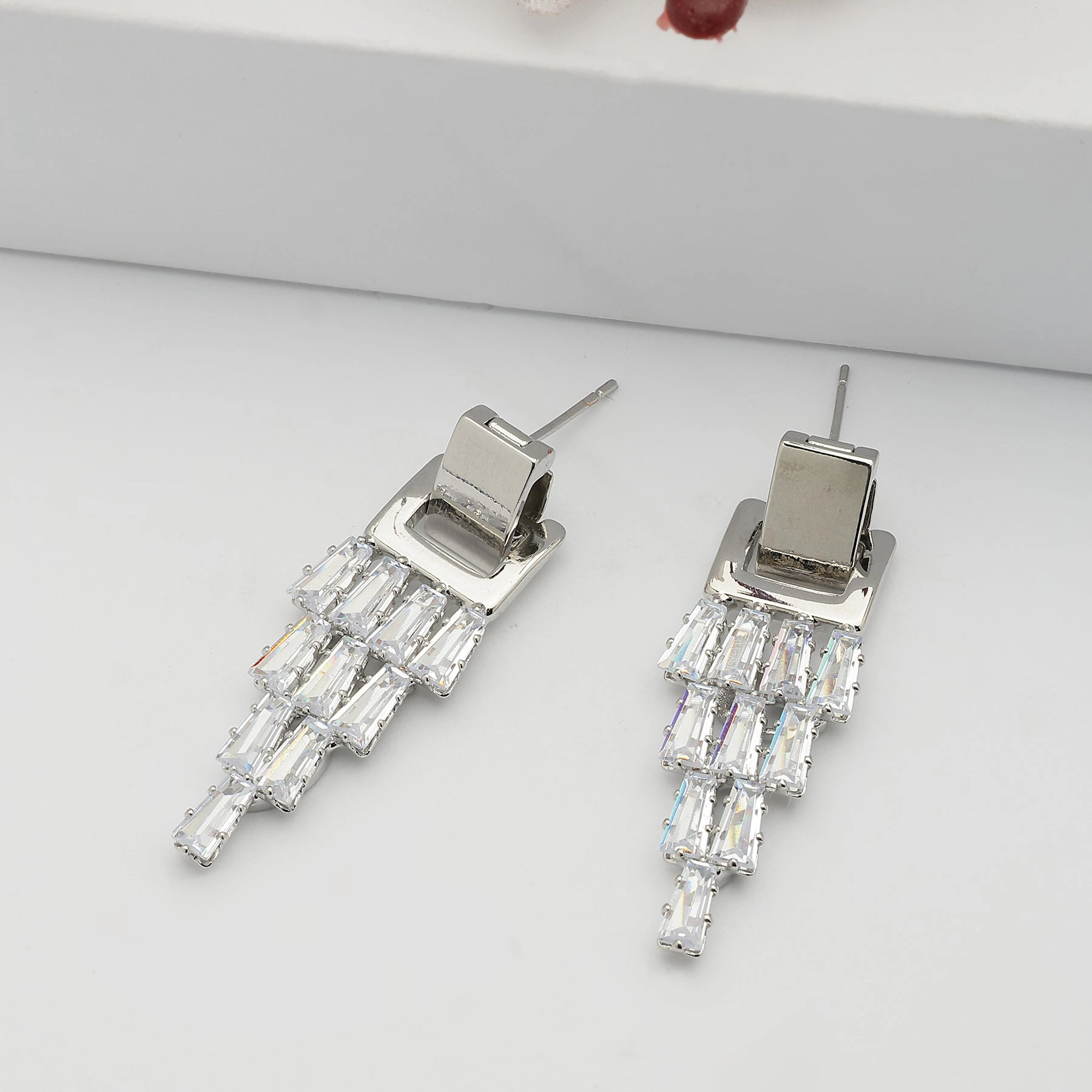 AGP PARIS Womens Radiant Cascading Drop Earrings