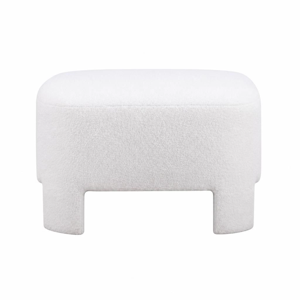 GOODSILO Soft Sherpa Upholstered Round Ottoman Foot Rest