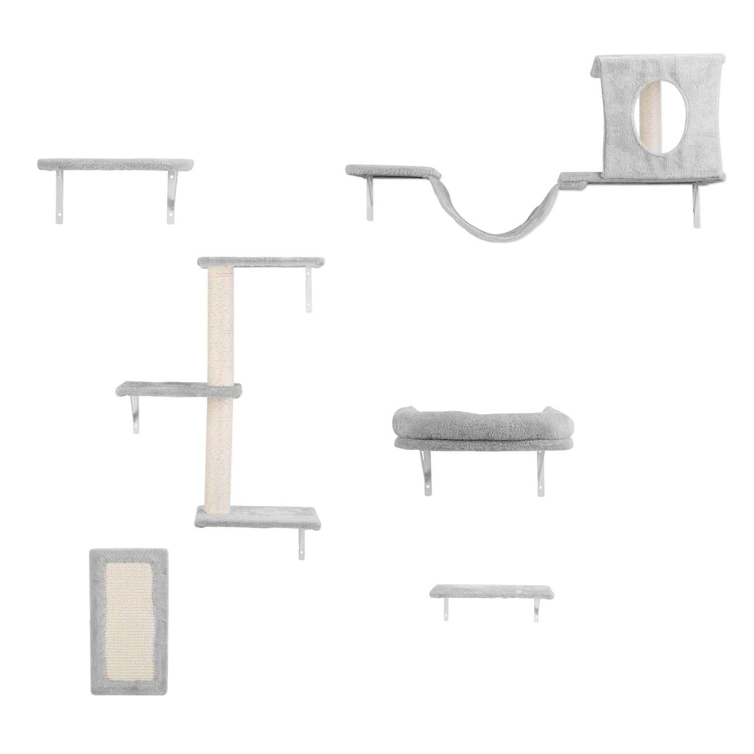 GBruno 6-Piece Wall-Mounted Cat Climbing Furniture Set