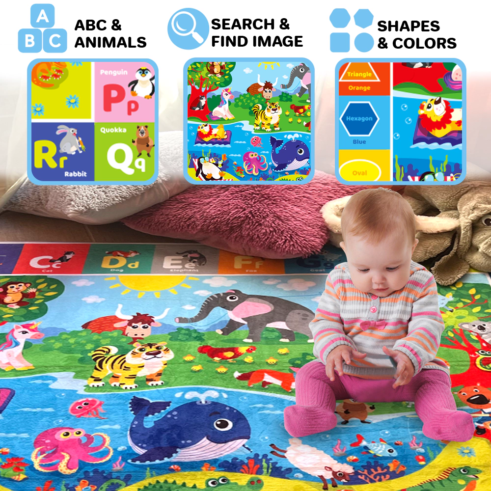QUOKKA Baby Mats for Playtime & Activities Babies 6-12 Months – Super Soft Floor Play Toddlers 1-3