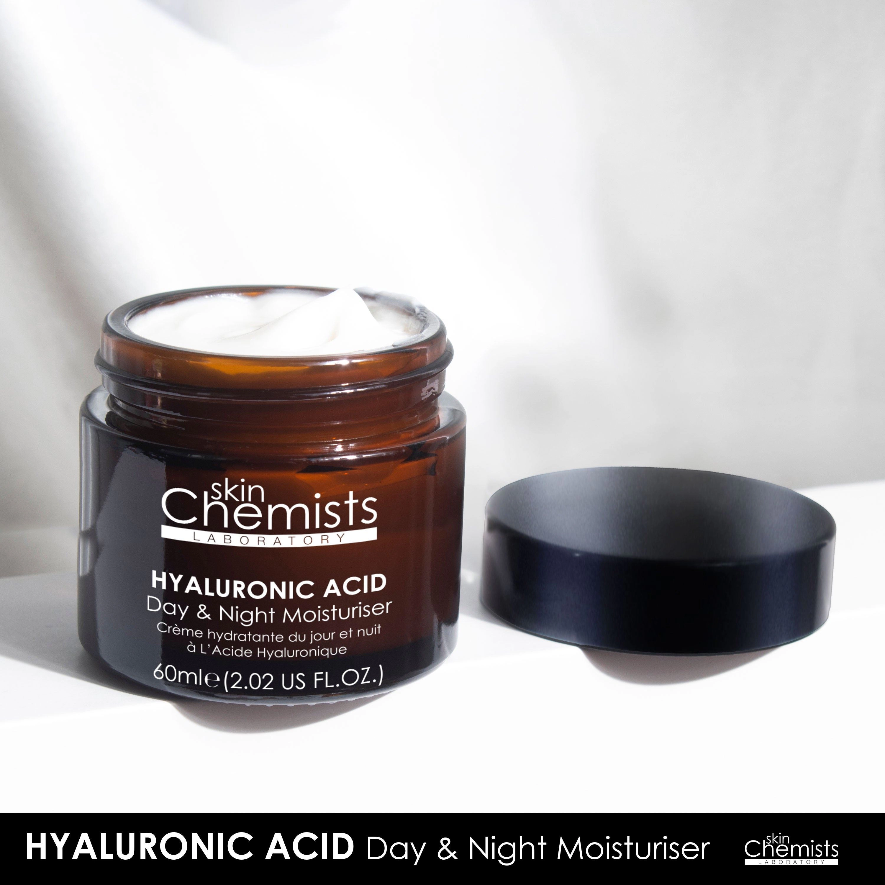 skinChemists Hyaluronic Acid Day Moisturiser 60ml - Deep Hydration for Dry, Mature Skin, Helps Smooth Fine Lines and Wrinkles