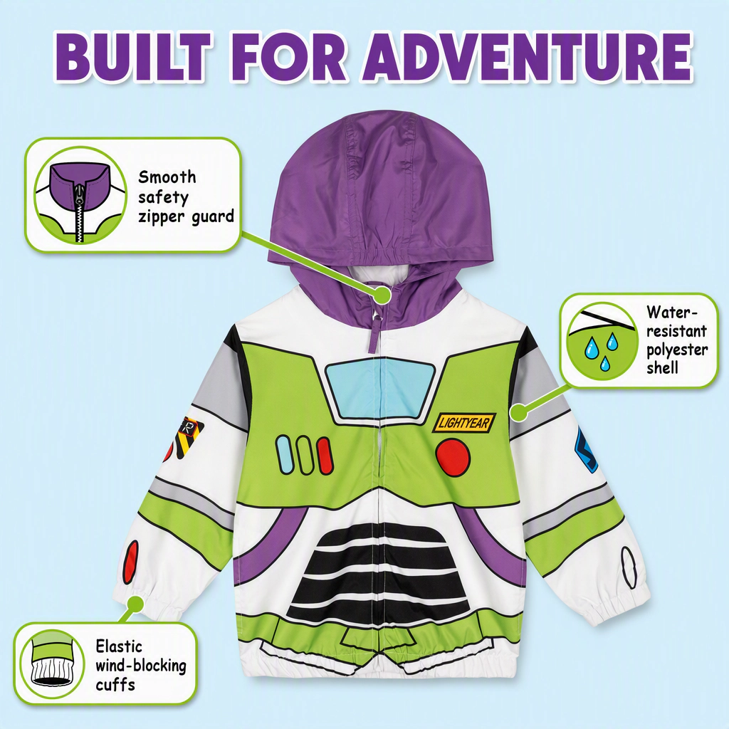 Disney Pixar Toddler Boy or Girl Hooded Windbreaker Jacket