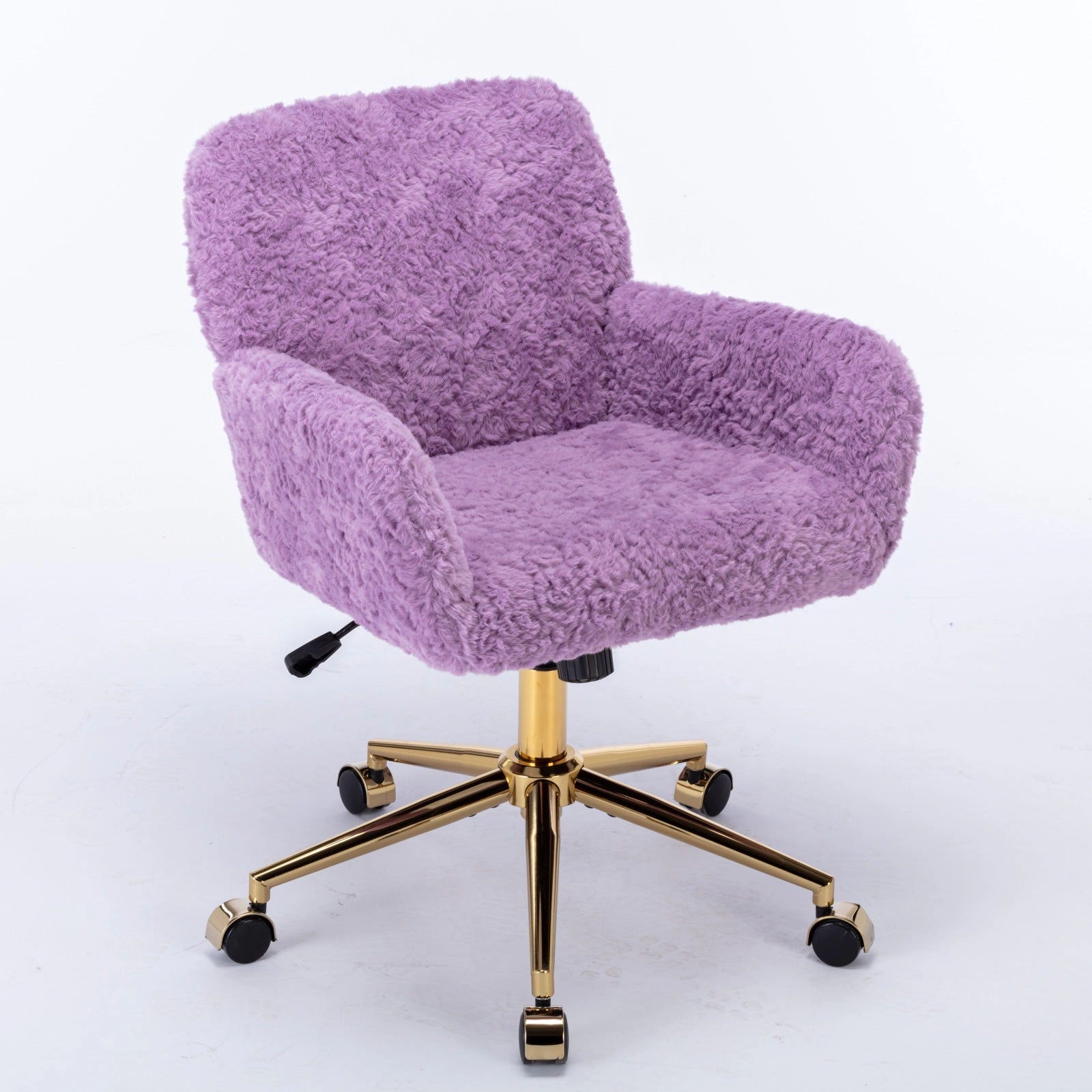 Platinum-Level Office Chairs Violet Velvet Swivel Chair, A&A Furniture Gold Base, 40° Tilt
