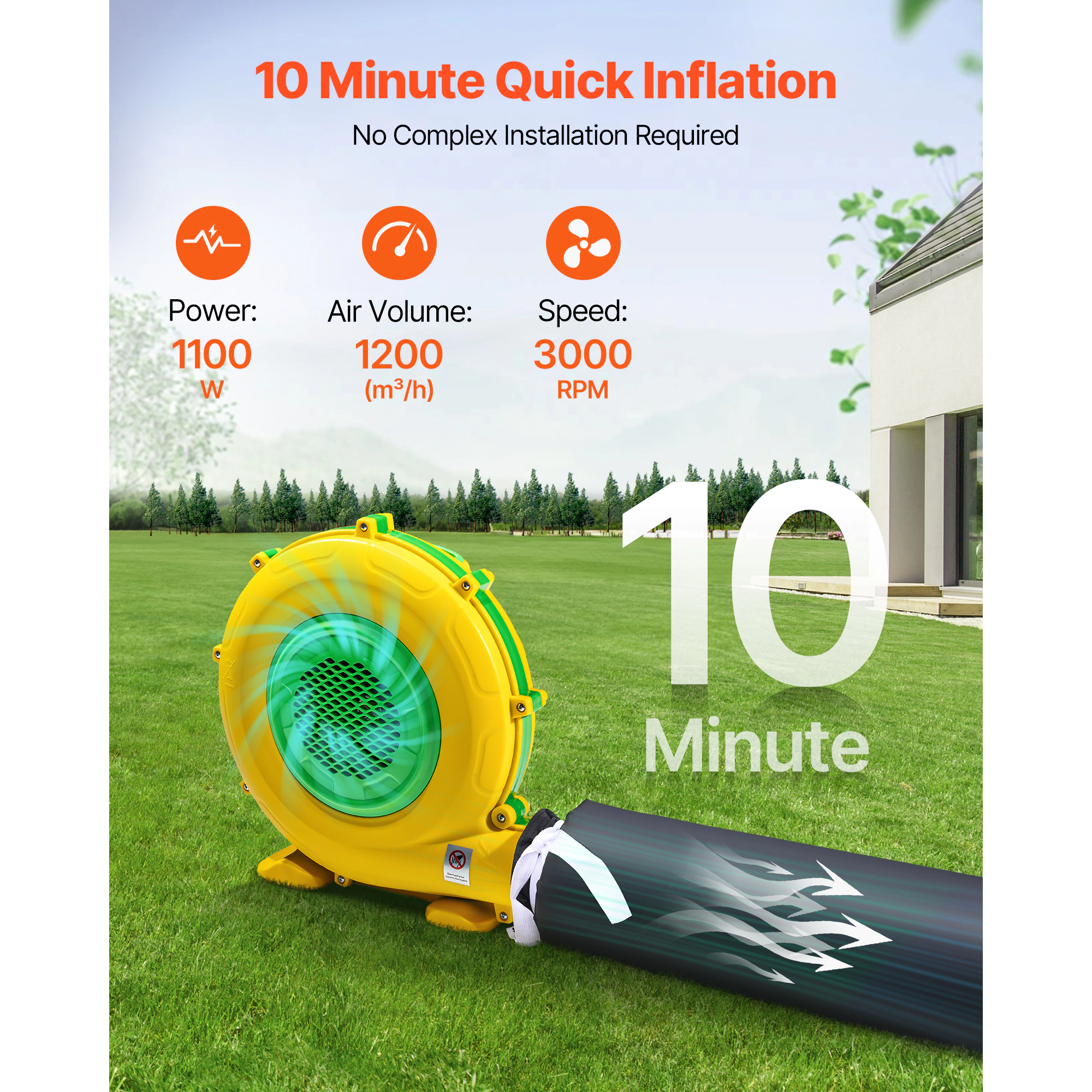 HONGGE Inflatable Nightclub Inflatable Party Tent with Blower & Sandbag Ventilated Blow up Night Club with 2 Windows