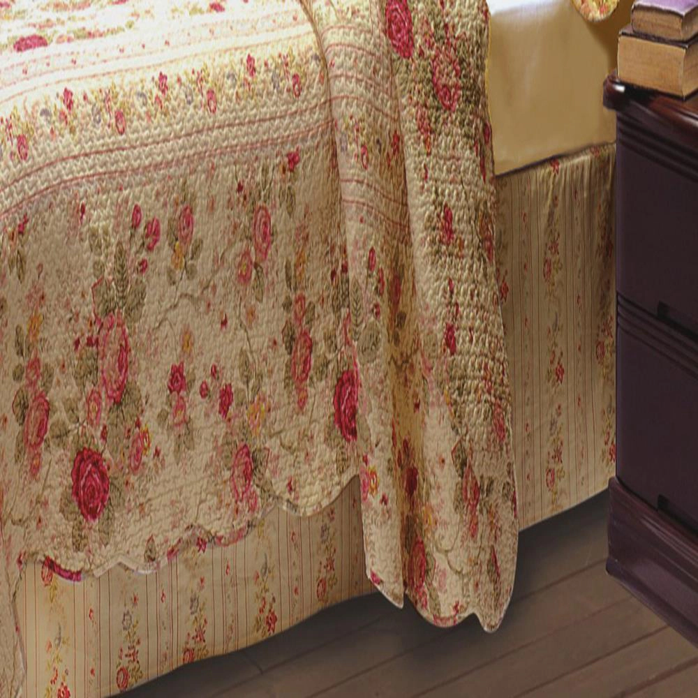 Greenland Home Fashion Antique Rose Bed Skirt - Full 54x75", Multi