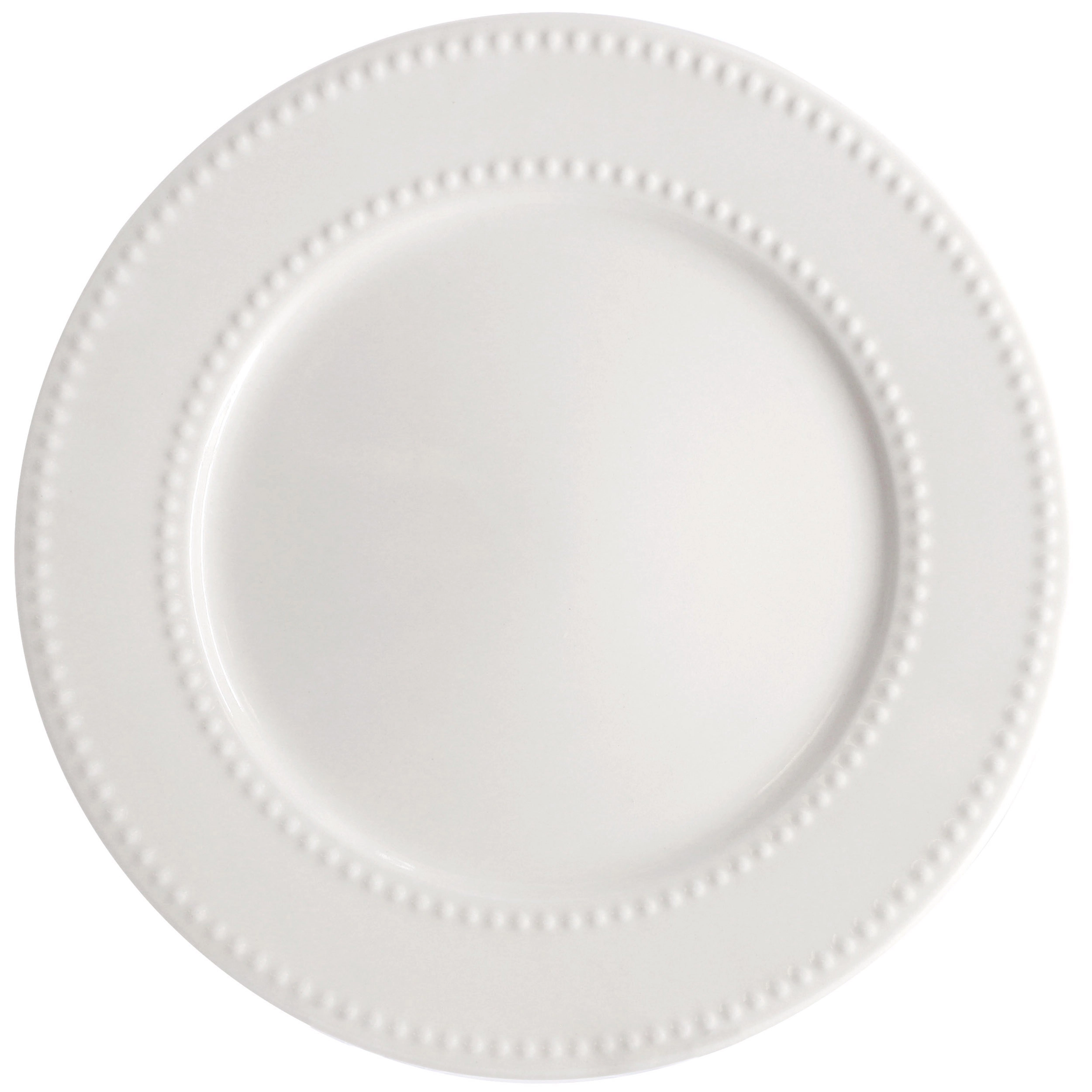 Elama Olevia 6 Piece Embossed Dot Stoneware Dinner Plate Set