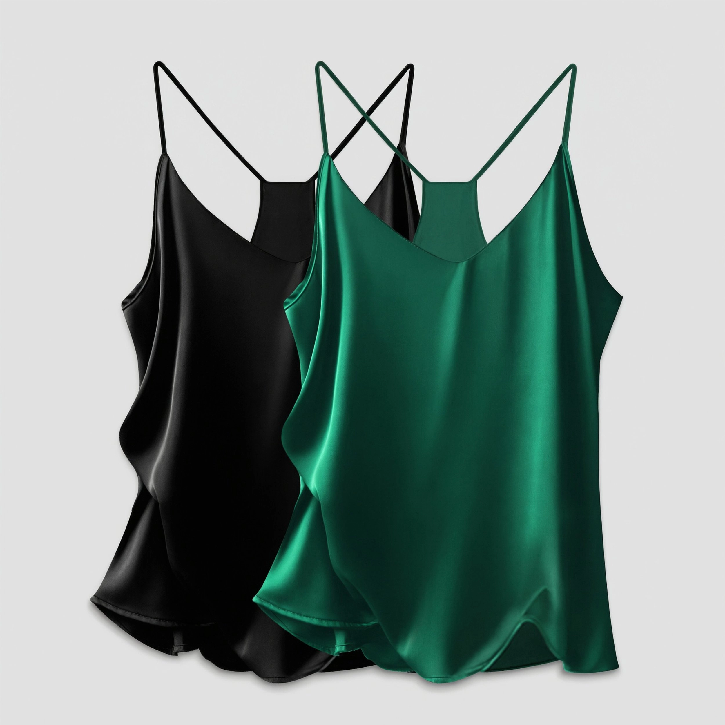 Ekouaer Women's Silky Satin Camisole V Neck Spaghetti Strap Cami Top