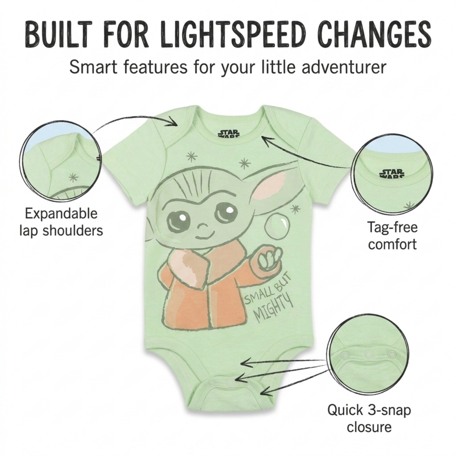 Star Wars Baby 5-Pack Short Sleeve Bodysuits