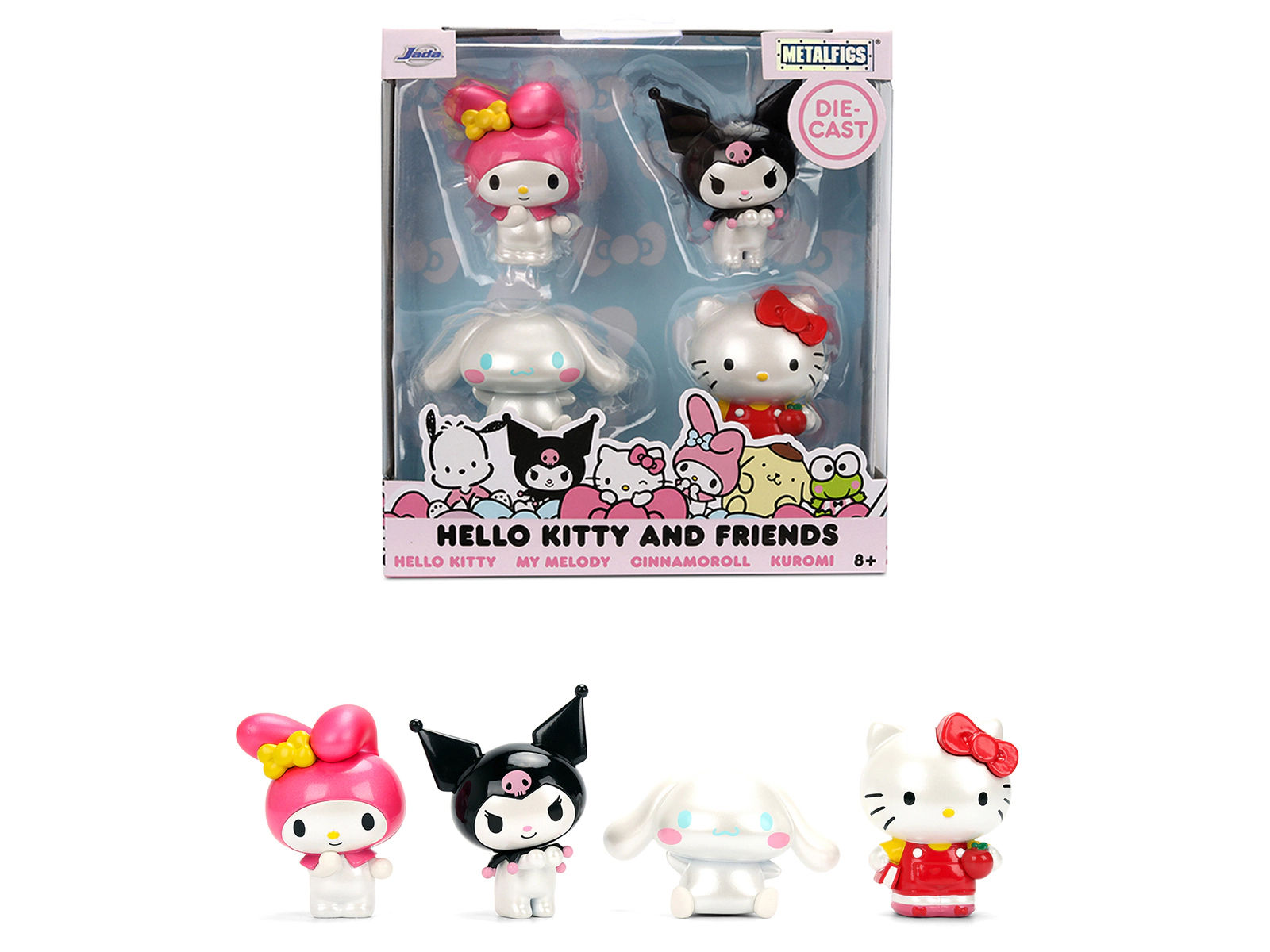 Jada Set Of 4 Diecast Figures "Hello Kitty And Friends" Franchise "Metalfigs" Series Diecast Models By Jada