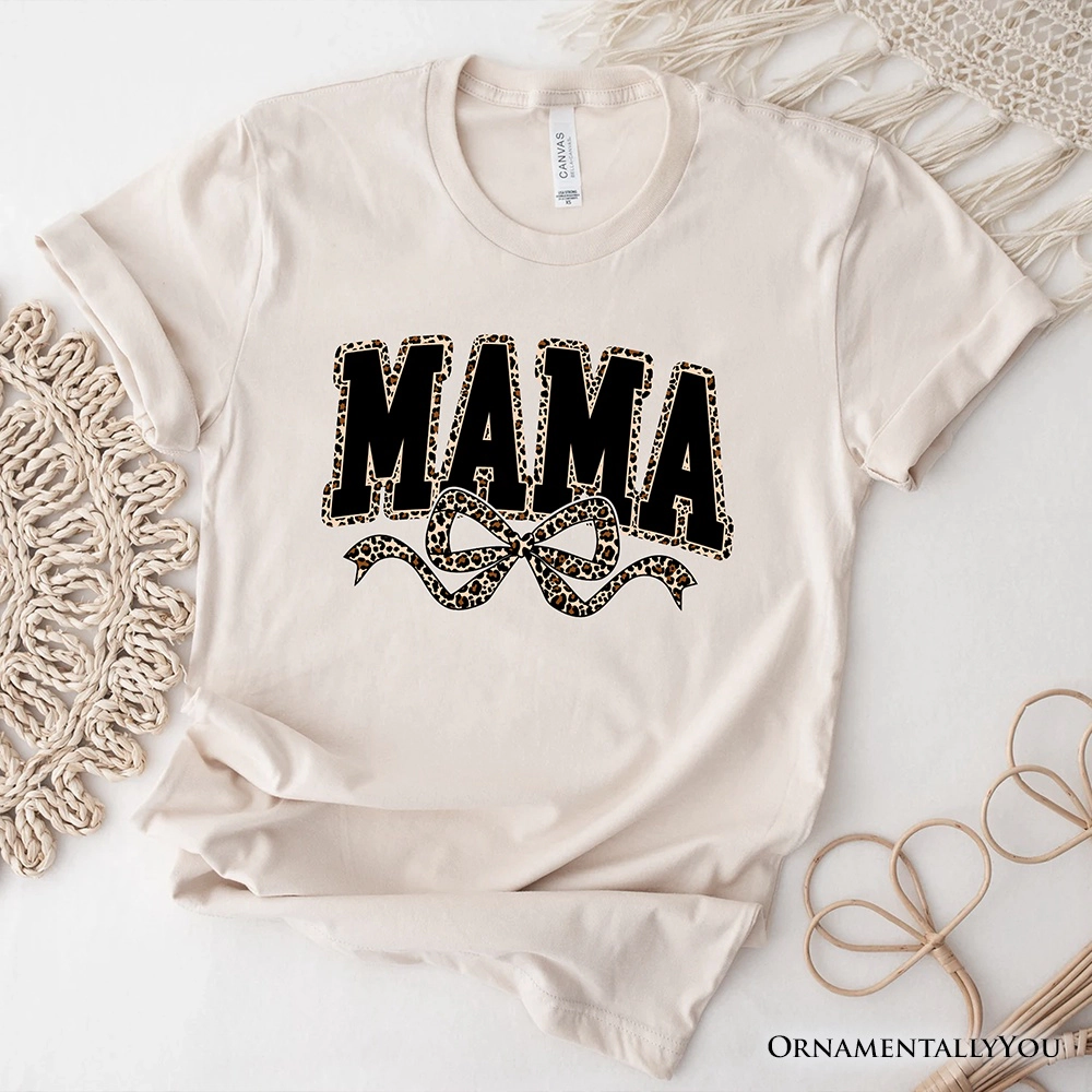 OrnamentallyYou Womens Coquette Leopard Mama T-Shirt