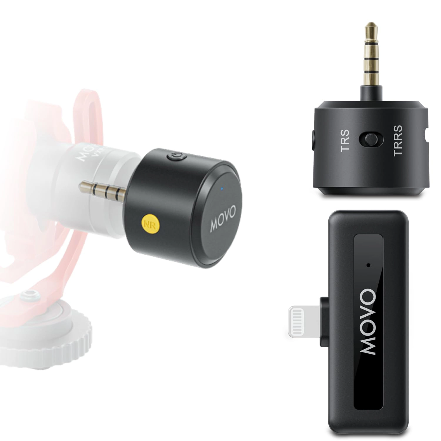 Movo WM-VXR10 Wireless Shotgun Mic Adapter for iPhone/Lightning Devices - Compatible VXR10, VXR10-PRO and Rode