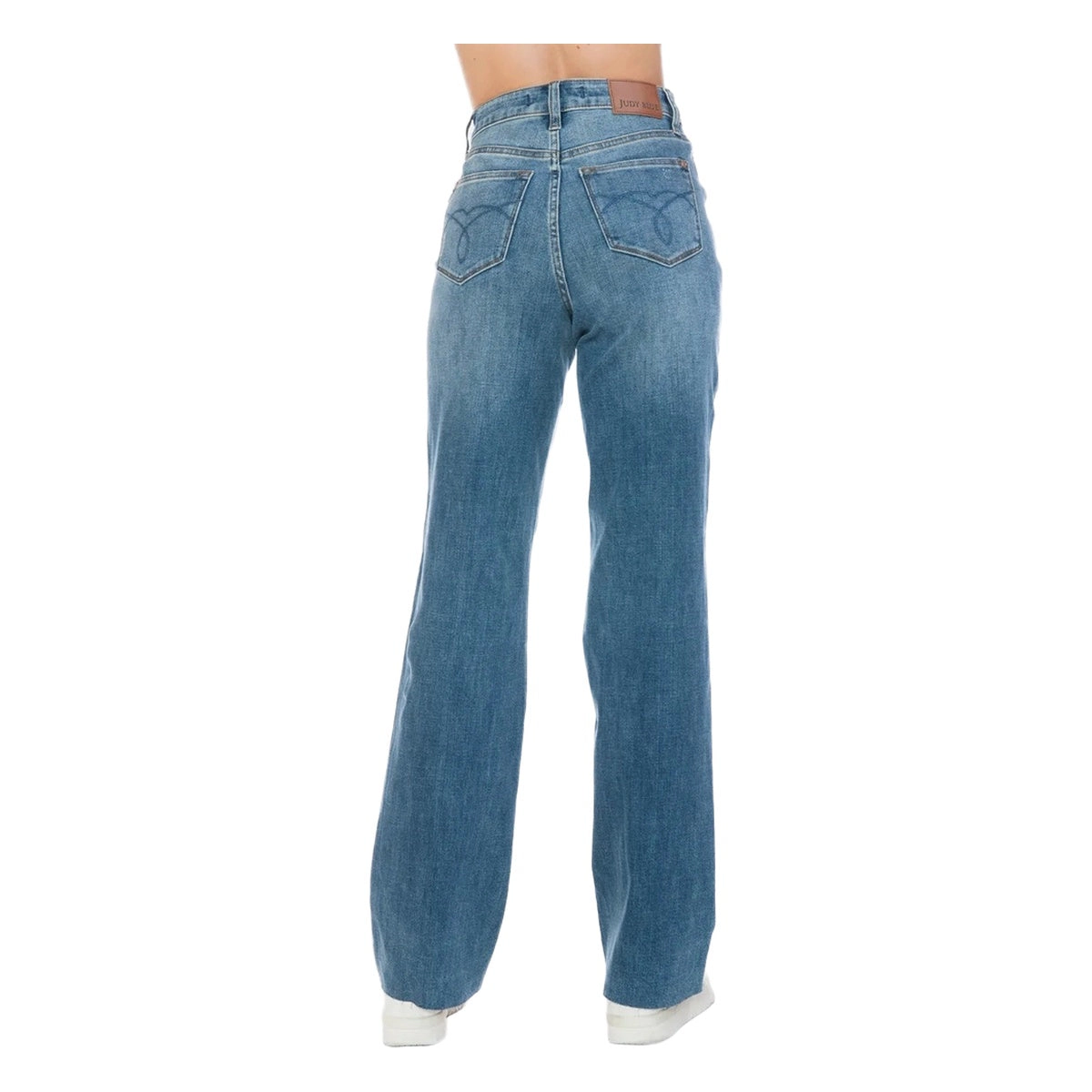 Judy Blue Full Tummy Control Cut Raw Hem Straight Jeans