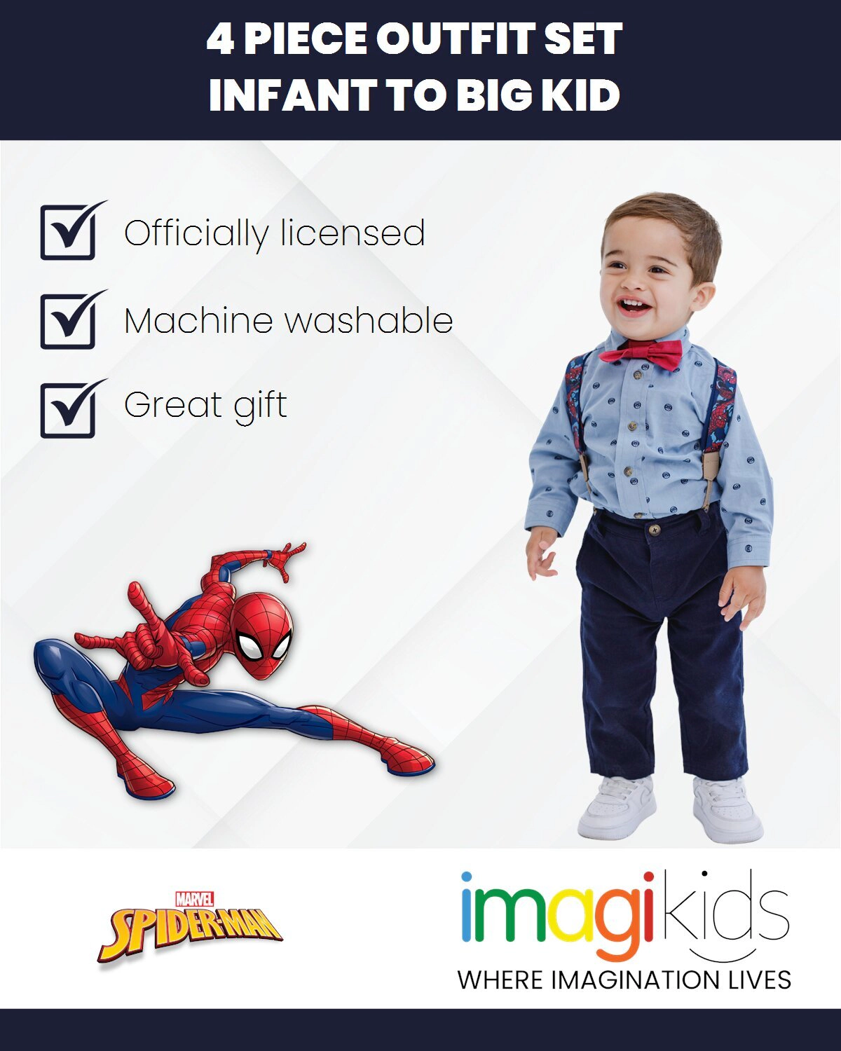 Marvel Spider-Man Boys' Button-Down Shirt and Pants Set