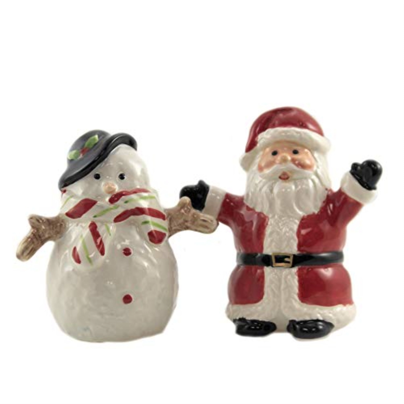 Pacific Giftware Christmas Santa & Snowman North Pole Winter Ceramic Magnetic Salt Pepper Shakers