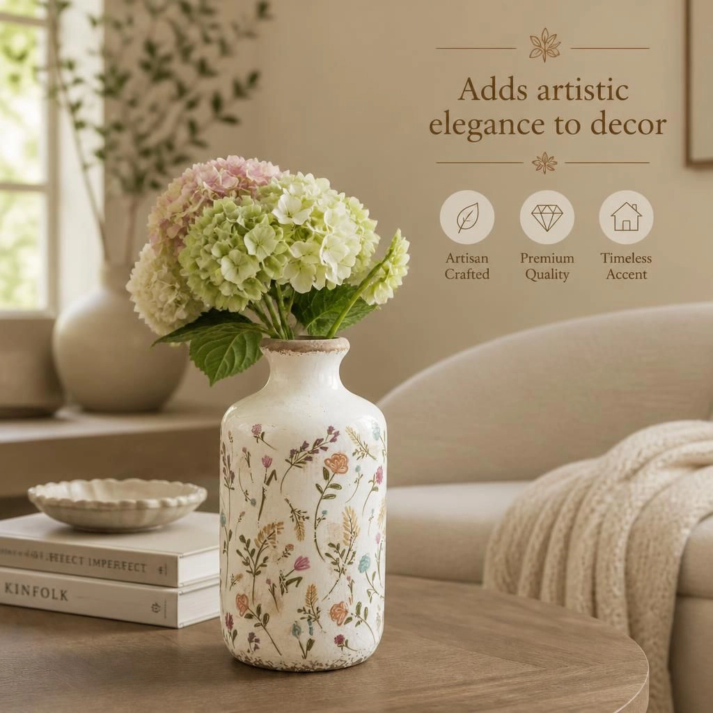 Toemoa Decorative Ceramic Table Vase for Home Decor