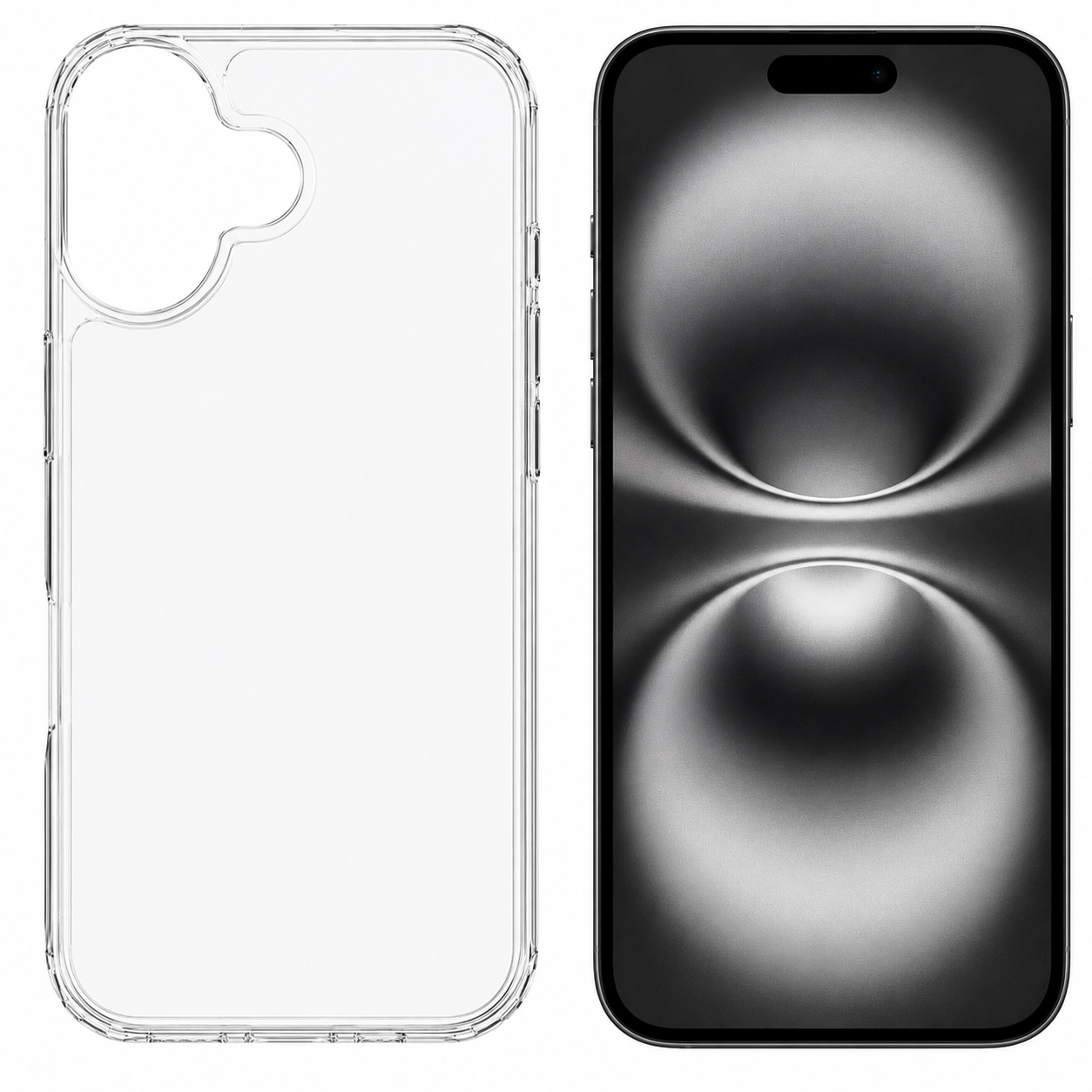 Qixxronics Transparent Case for iPhone 16 Plus Shockproof Phone Case Protective Cellphone Cover for iPhone 16 Plus