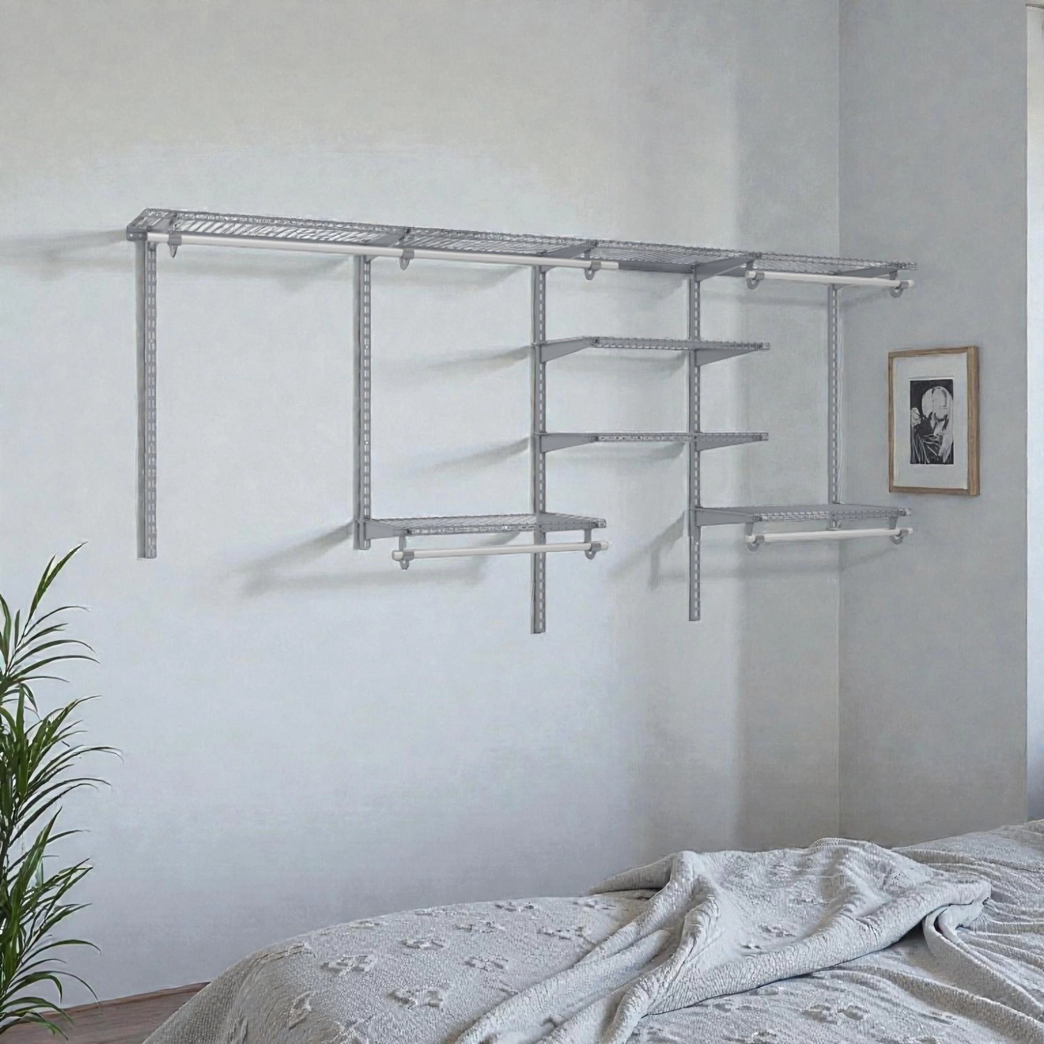 Hivvago Extendable Clothing Organizer with Hanging Bar