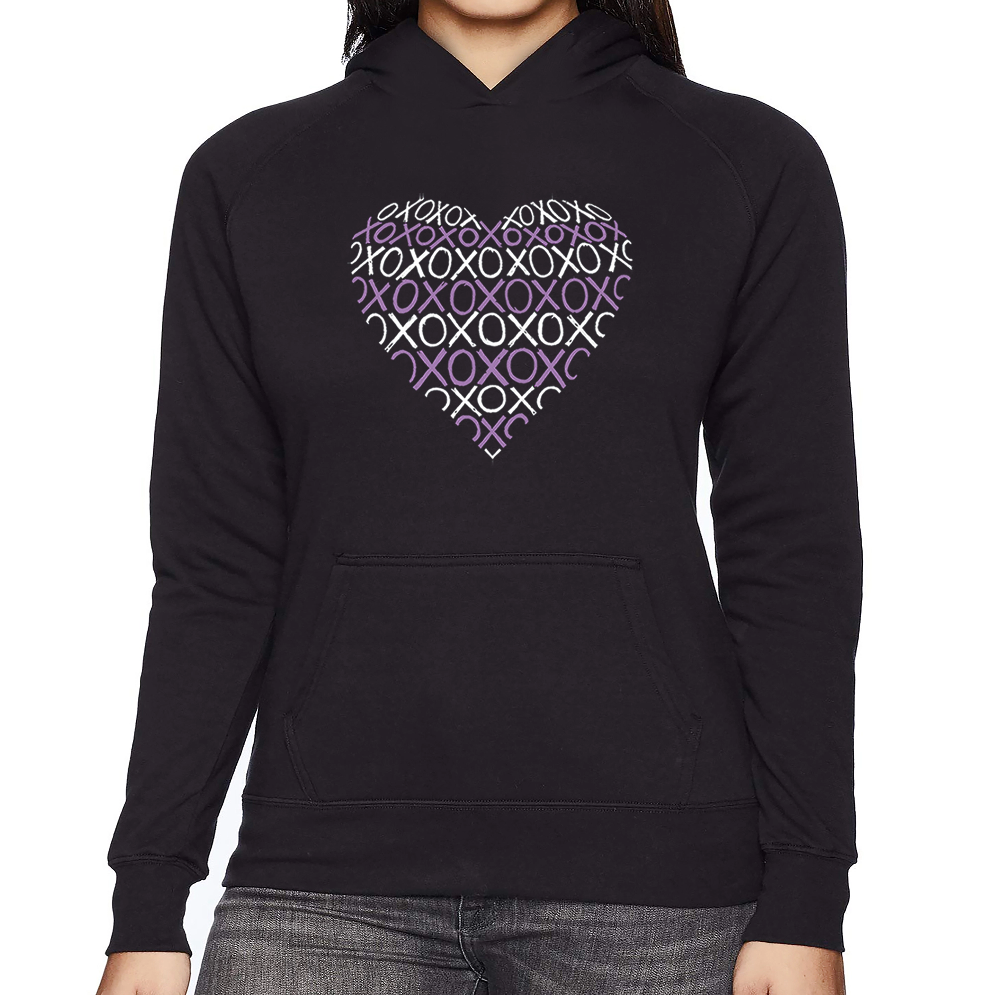 LA Pop Art XOXO Heart - Women's Word Hooded Sweatshirt