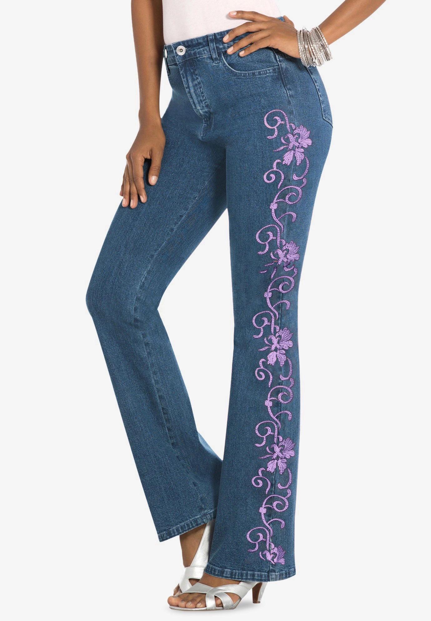 Roaman's Women's Plus Whitney Jean with Invisible Stretch