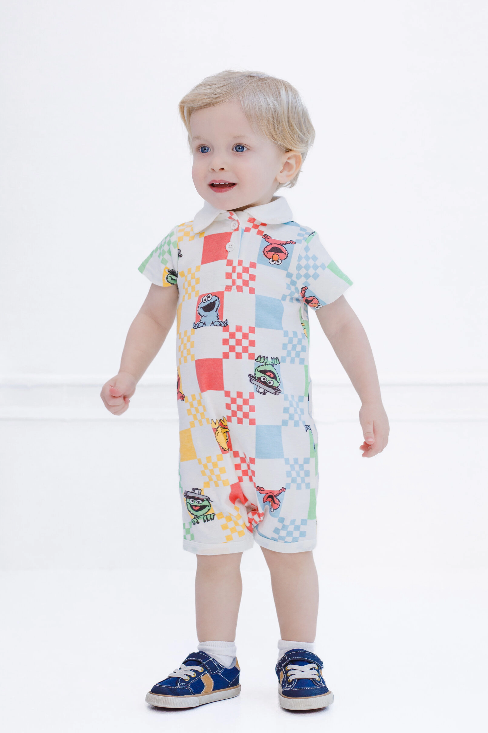 Sesame Street Baby Boys' 2-Pack One Piece Rompers