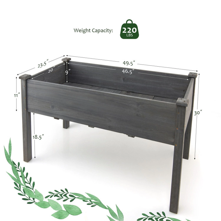 Hivvago Wooden Raised Vegetable Garden Bed Elevated Grow Vegetable Planter