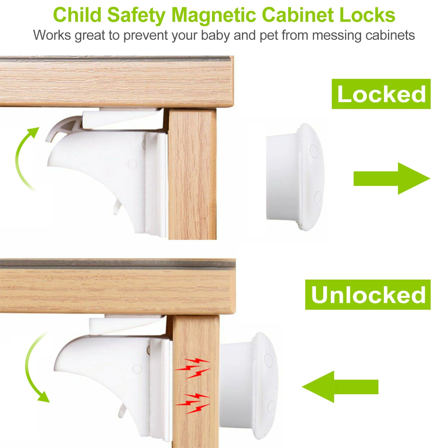 GBruno Kids' Kids' 4-Pc Magnetic Cabinet Safety Lock Set