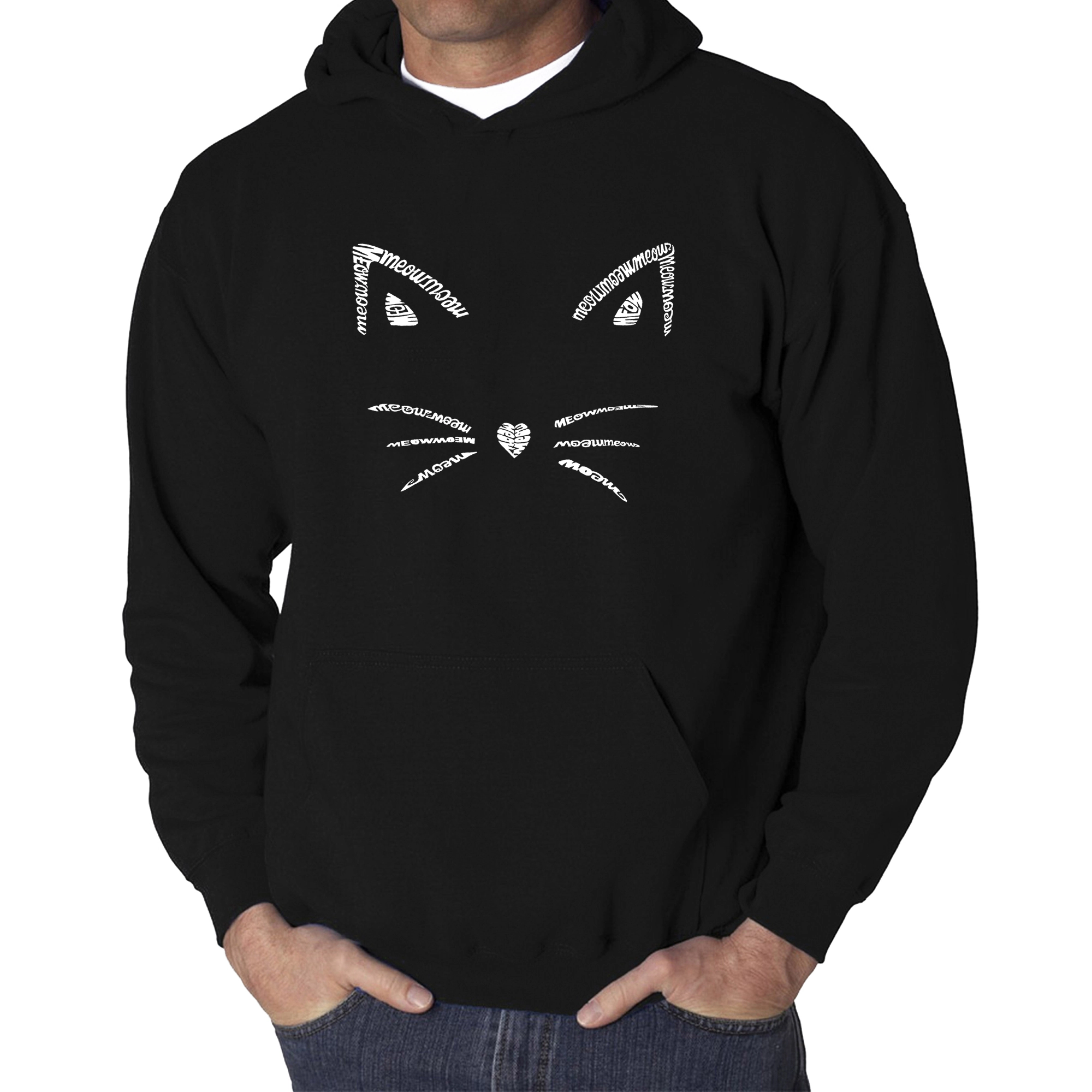 LA Pop Art Whiskers - Men's Word Hooded Sweatshirt