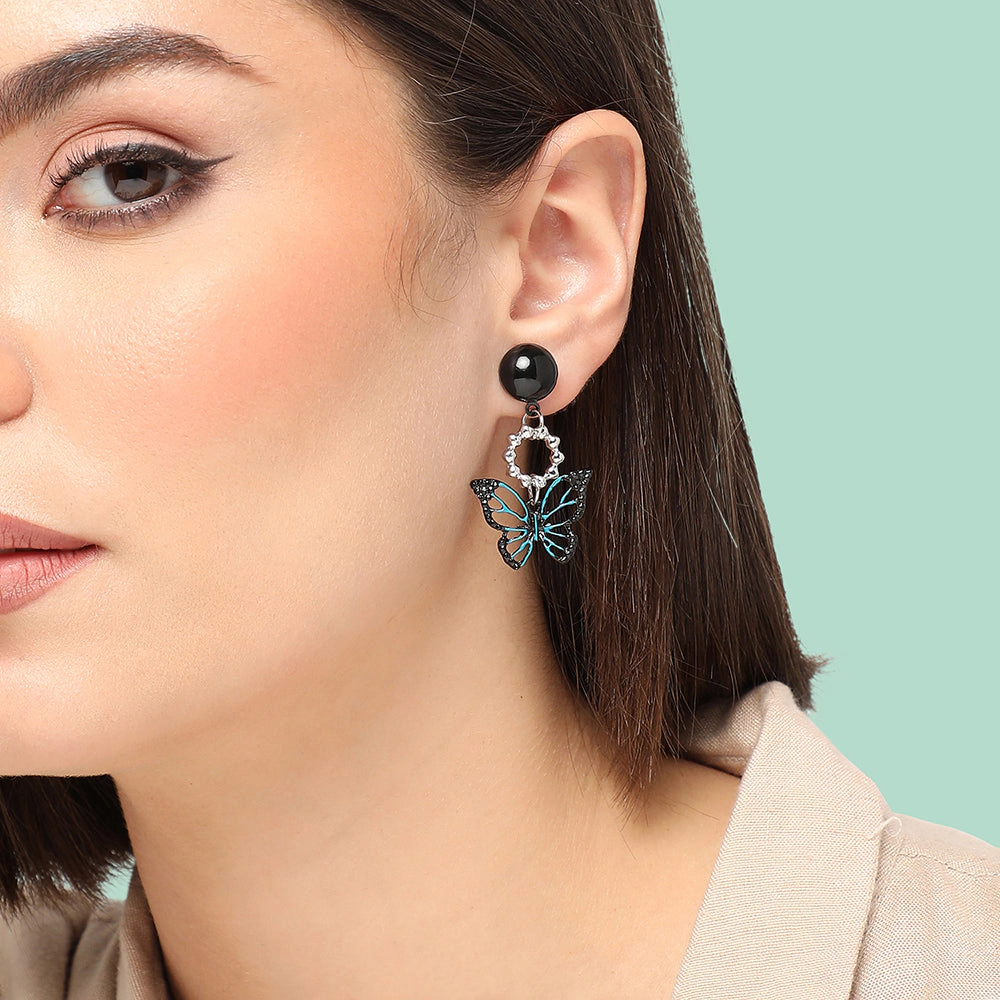 SOHI Women's Butterfly Drop Earrings