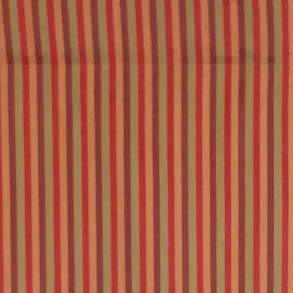 RLF Home Roman Stripe Regal 3" Rod Pocket Lining Luxurious and Elegant Window Treatment Valance 50" x 17" Orange