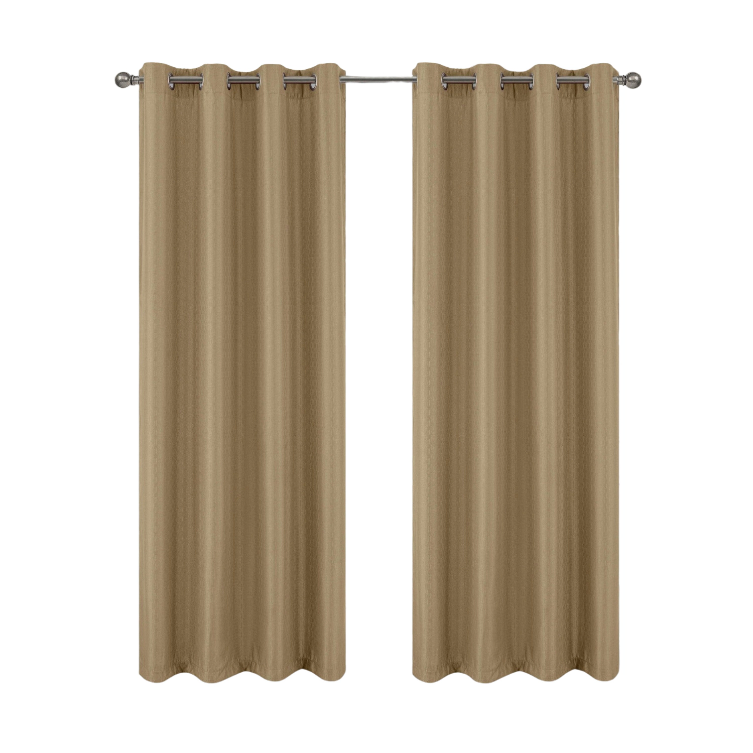 RT Designers Collection 100% Polyester 140 GSM Sedona Jacquard Grommet Curtain Panel 54" x 90" Taupe