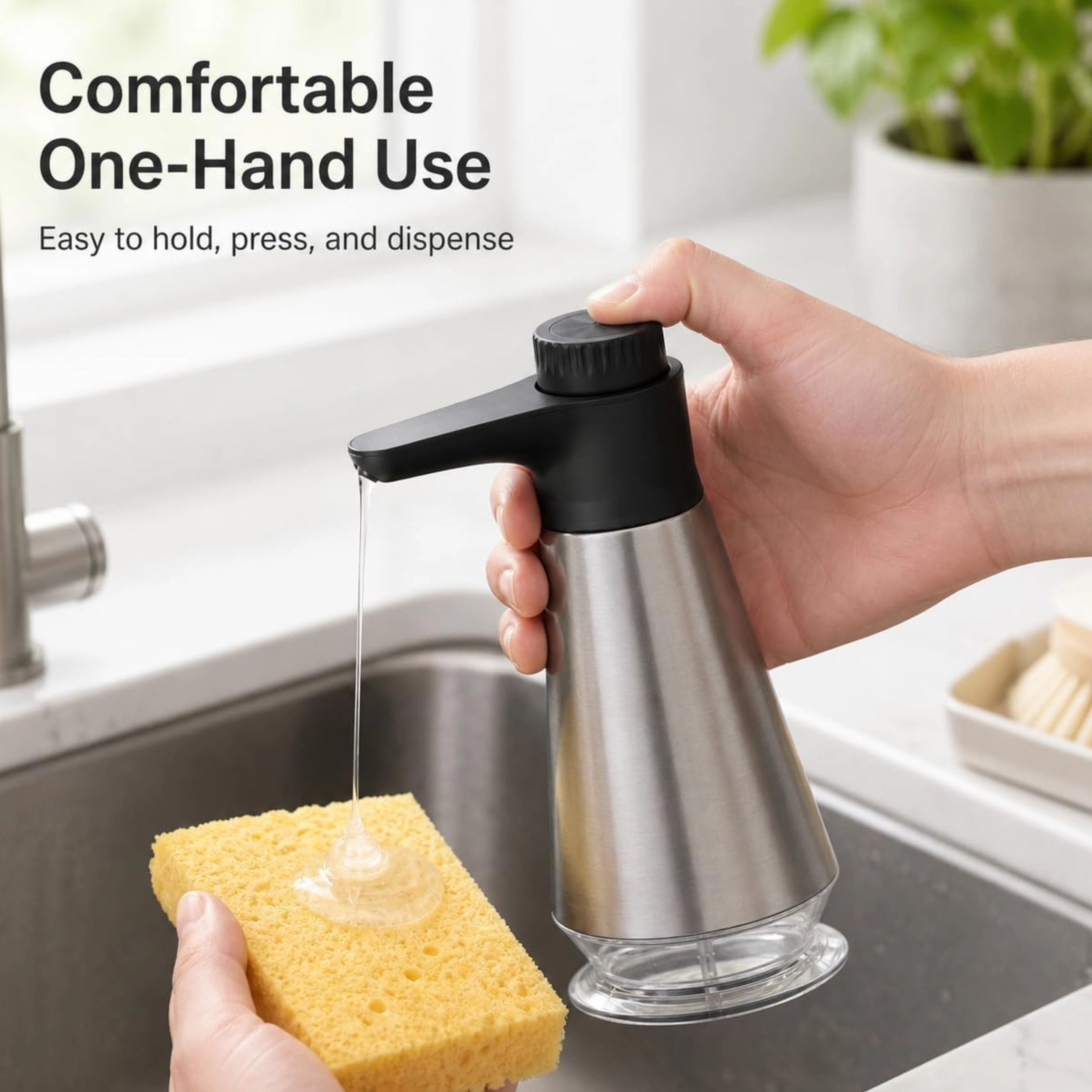 Stock Preferred Stainless Steel Adjustable Kitchen Dish Soap Dispenser