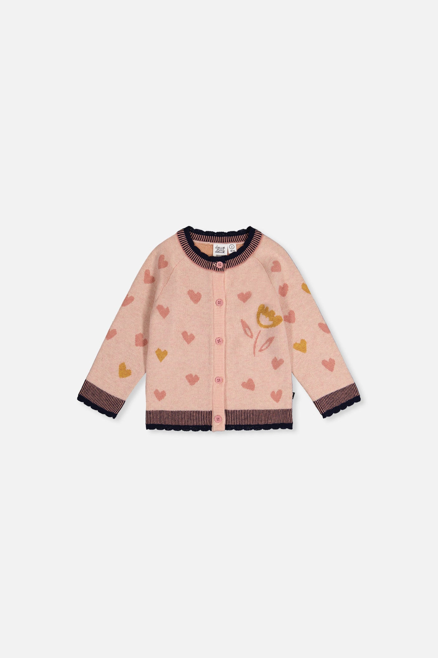 Deux par Girls Heart Jacquard Button-Front Knitted Cardigan